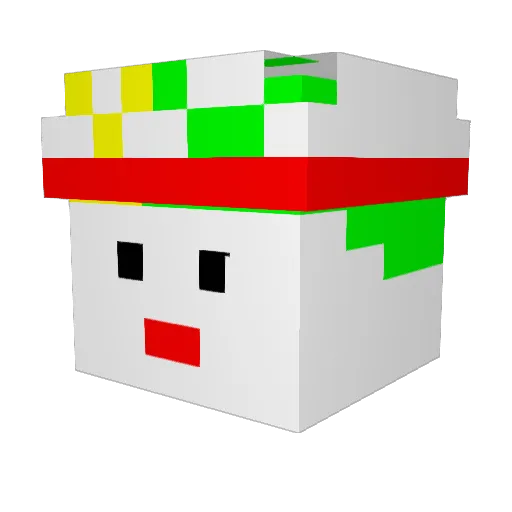 Doblechan Minecraft avatar head, 3D render