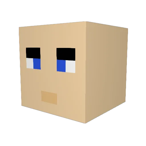 DocA9 Minecraft avatar head, 3D render