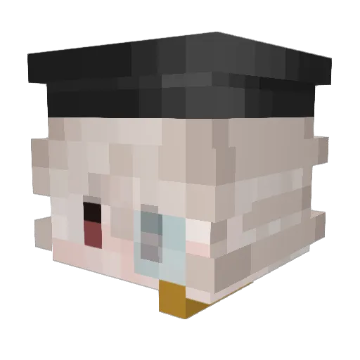 DocAkia Minecraft avatar head, 3D render