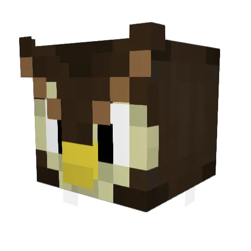 DocDonald Minecraft avatar head, 3D render