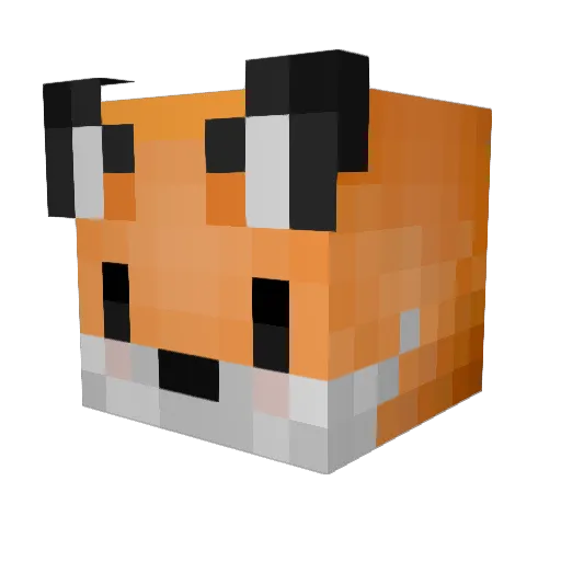 DocFox Minecraft avatar head, 3D render