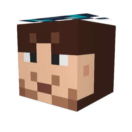 DocNeo Minecraft avatar head, 3D render
