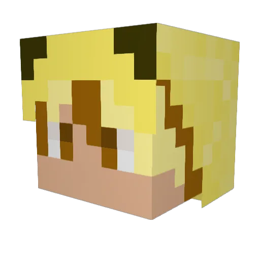DocPluto Minecraft avatar head, 3D render
