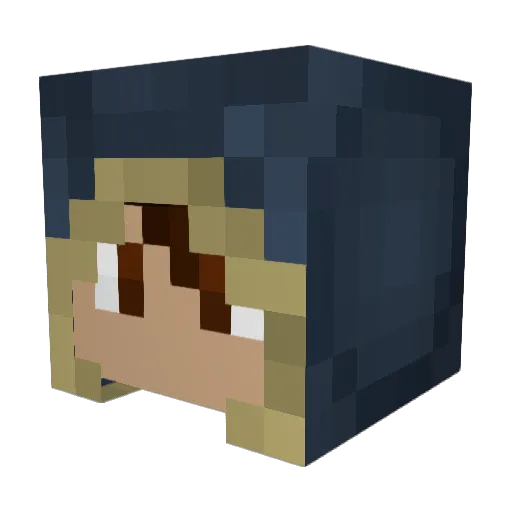 DocV043 Minecraft avatar head, 3D render