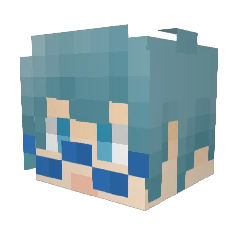 Doc_KuMa Minecraft avatar head, 3D render