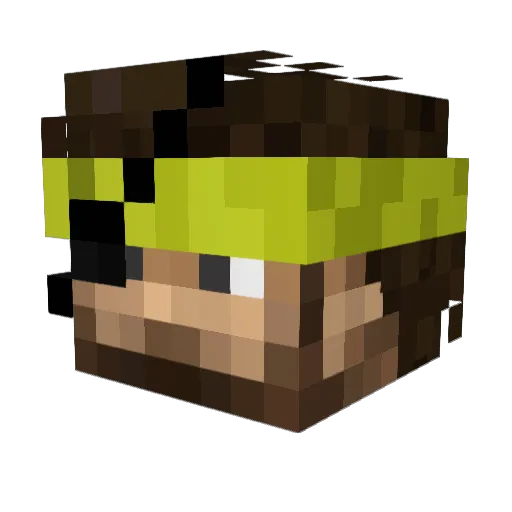 Doceeeee Minecraft avatar head, 3D render