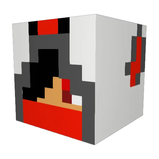 Docent Minecraft avatar head, 3D render