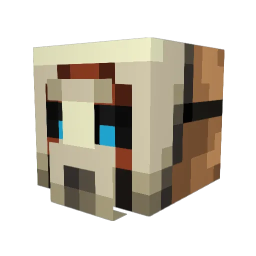 DocktorR Minecraft avatar head, 3D render