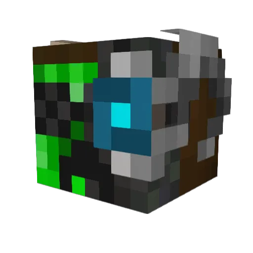 Docm77 Minecraft avatar head, 3D render