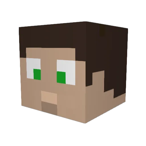 DoctorNewt Minecraft avatar head, 3D render