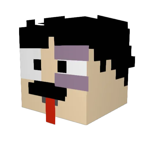 DoctorOfDooDoo Minecraft avatar head, 3D render