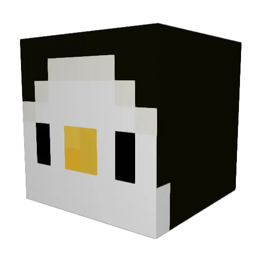 DoctorPenguin Minecraft avatar head, 3D render