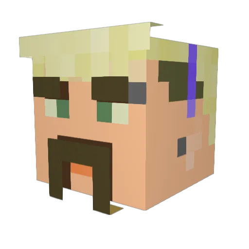 DoctorTeacup Minecraft avatar head, 3D render