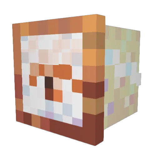 DoctorZeck Minecraft avatar head, 3D render