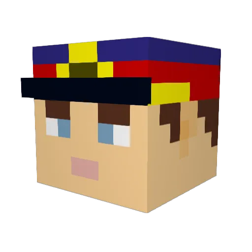 Doctor_Scoops Minecraft avatar head, 3D render