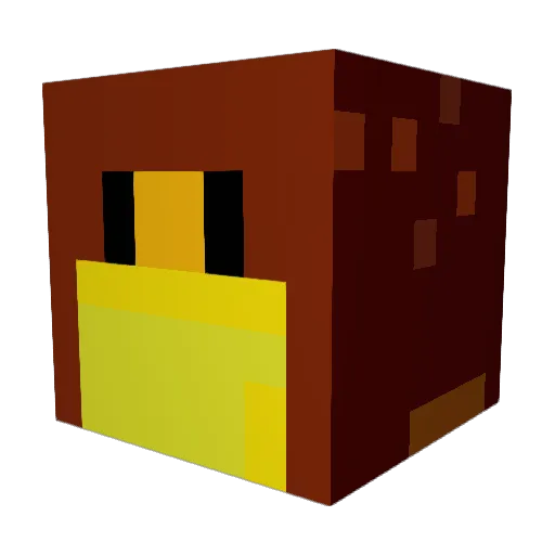 Doctorpop Minecraft avatar head, 3D render
