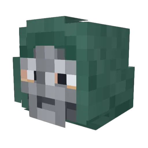 DoctrDoom Minecraft avatar head, 3D render