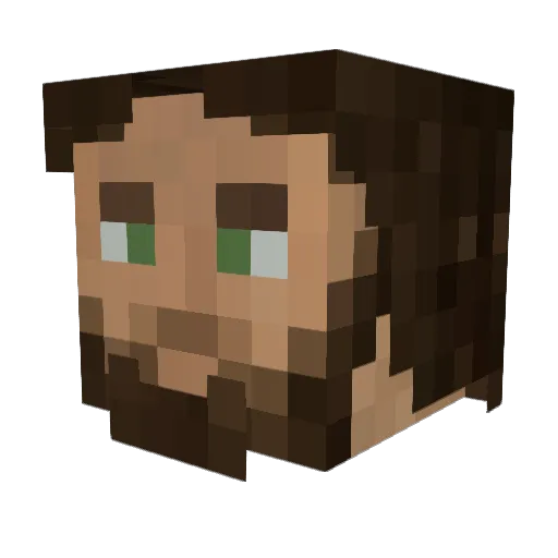 DoctrNo Minecraft avatar head, 3D render