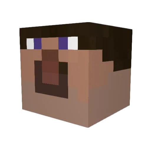 Documentery Minecraft avatar head, 3D render
