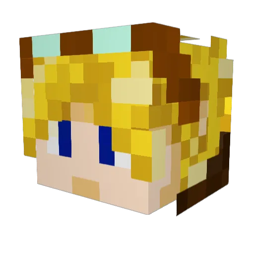 Dodaca Minecraft avatar head, 3D render