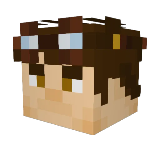 DodekiHydra Minecraft avatar head, 3D render