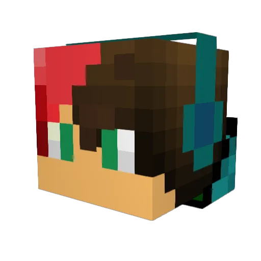 DodgeBud Minecraft avatar head, 3D render