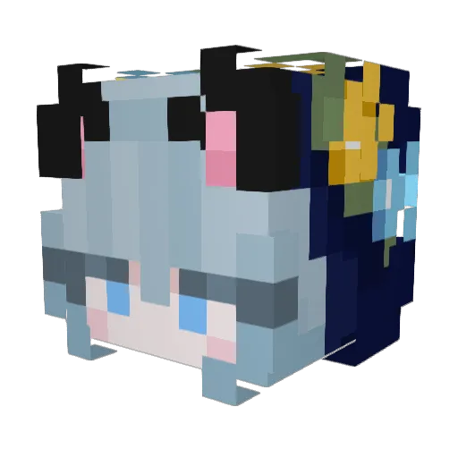 DodgerB1ue Minecraft avatar head, 3D render