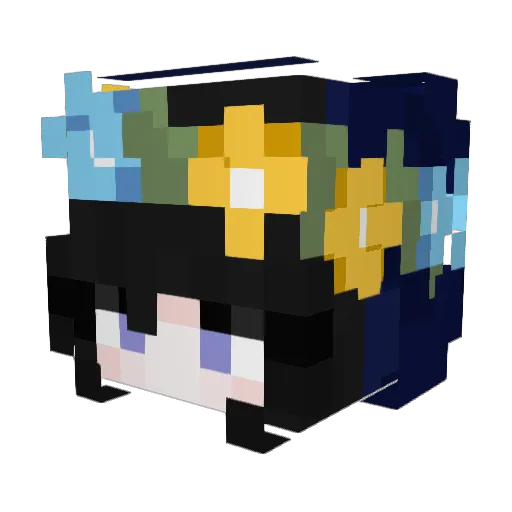 DodgerB1ue Minecraft avatar head, 3D render