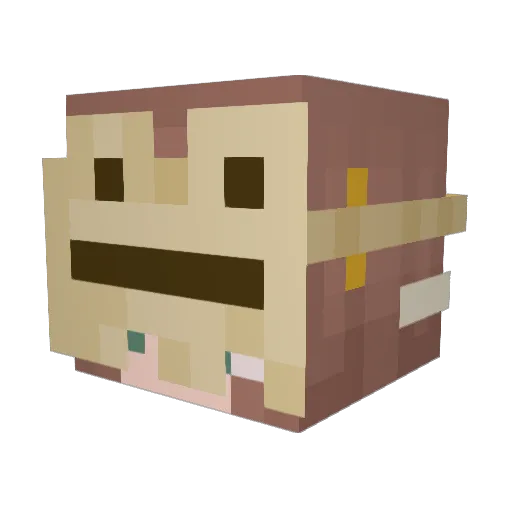 Dododei Minecraft avatar head, 3D render