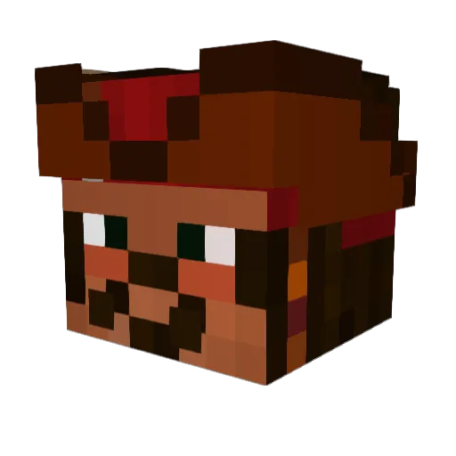 DodpbIu_LLlaxtep Minecraft avatar head, 3D render
