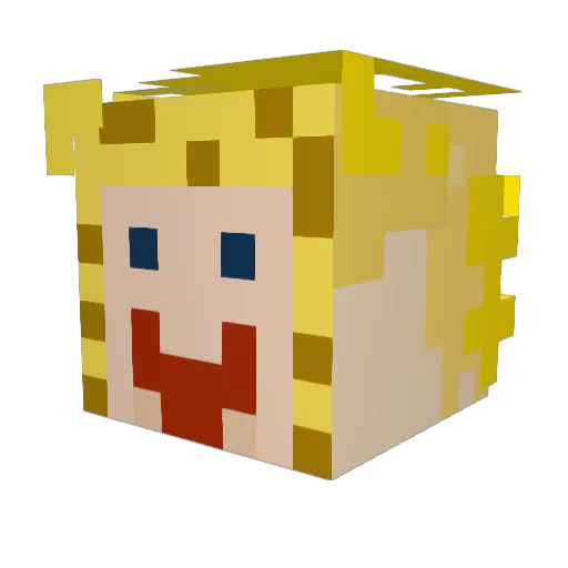 Doenalar Minecraft avatar head, 3D render