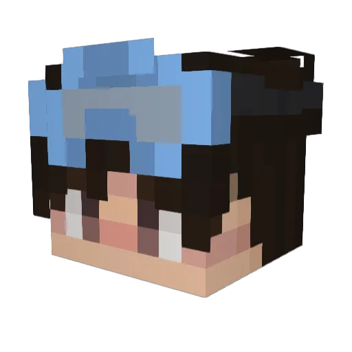 Doffu Minecraft avatar head, 3D render
