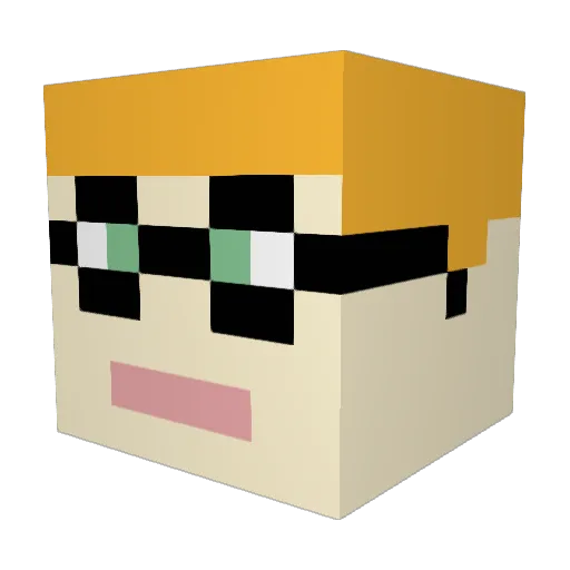 DogBL0X Minecraft avatar head, 3D render