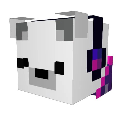 DogCatMeow Minecraft avatar head, 3D render