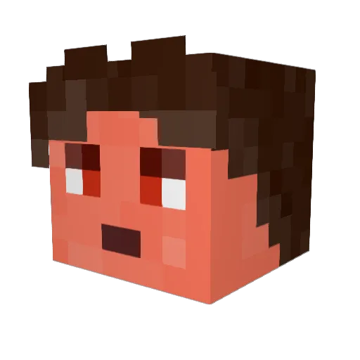 DogF0 Minecraft avatar head, 3D render