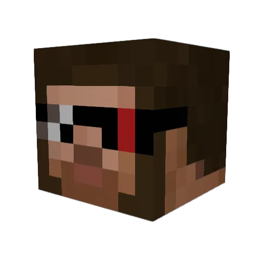 DogLike Minecraft avatar head, 3D render