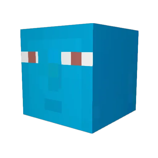 DogLog Minecraft avatar head, 3D render