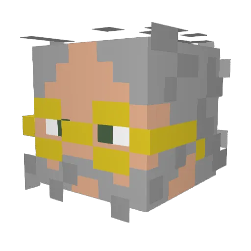 DogVp Minecraft avatar head, 3D render