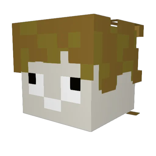 DogWithButter Minecraft avatar head, 3D render