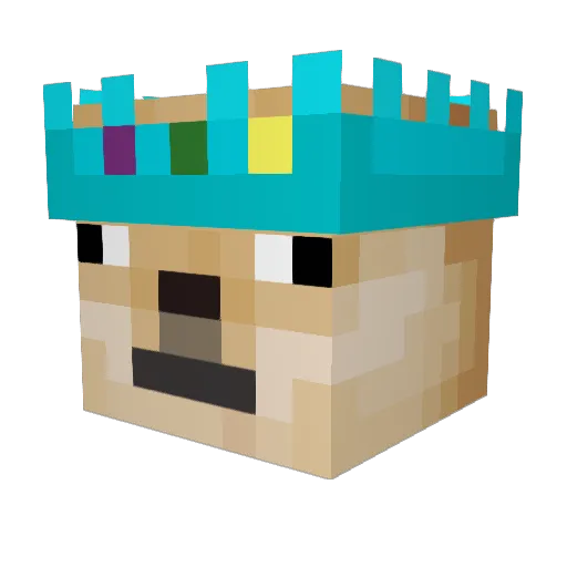 Dogaide Minecraft avatar head, 3D render
