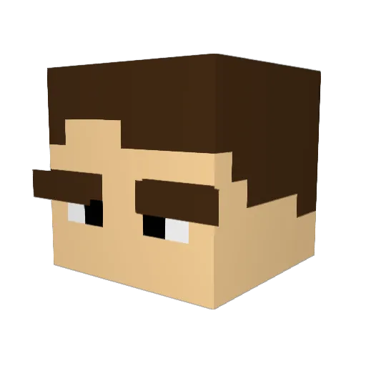 Dogalolo Minecraft avatar head, 3D render