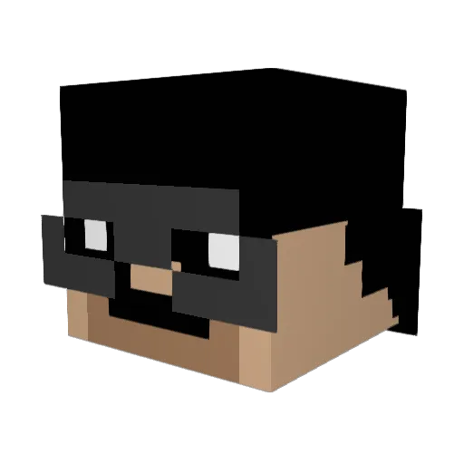 Dogamndan Minecraft avatar head, 3D render