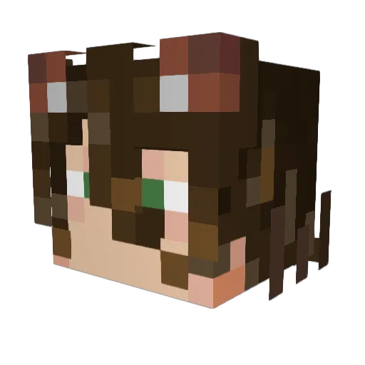 Dogbby Minecraft avatar head, 3D render