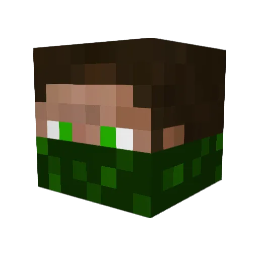 Dogbole Minecraft avatar head, 3D render