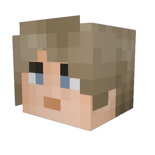 Dogde0 Minecraft avatar head, 3D render