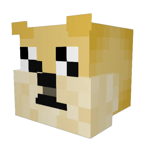Doge7777 Minecraft avatar head, 3D render