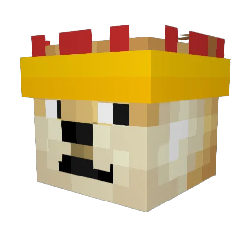 DogeKingGM Minecraft avatar head, 3D render