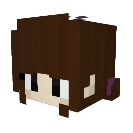 Dogemo Minecraft avatar head, 3D render