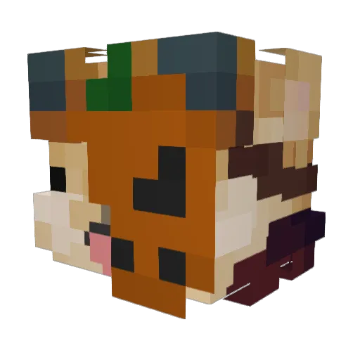 Doger3q Minecraft avatar head, 3D render
