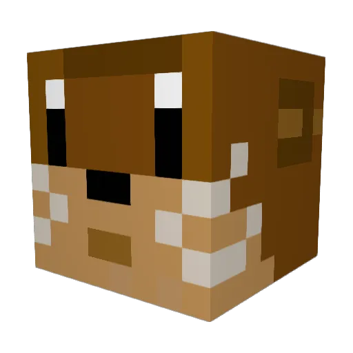 DoggeNutria Minecraft avatar head, 3D render